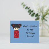 Invitation à l'anniversaire de Bright Kokeshi (Debout devant)