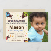 Invitation à l'anniversaire de Bug avec photo (Devant / Derrière)