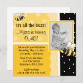 Invitation à l'anniversaire de Bumble Bee (Devant / Derrière)