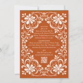 Invitation à l'anniversaire de Burnt Orange Shabby (Dos)