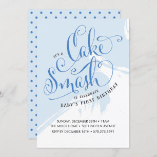Invitation à l'anniversaire de Cake Smash, carte d