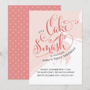 Invitation à l'anniversaire de Cake Smash, carte f