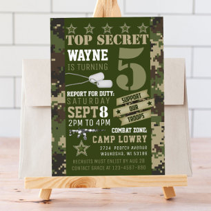 Invitation à l'anniversaire de Camo de l'armée