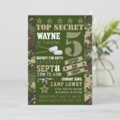 Invitation à l'anniversaire de Camo de l'armée (Debout devant)