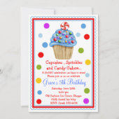 Invitation à l'anniversaire de Candy Cupcake (Devant)