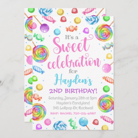 Invitation à l'anniversaire de Candy, Invitation d (Devant / Derrière)