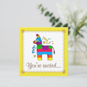 Invitation à l'anniversaire de Cartoon Pinata (Debout devant)