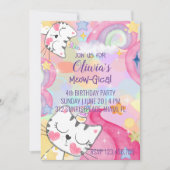Invitation à l'anniversaire de caticorn méow-gical (Devant)