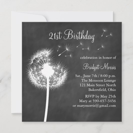 Invitation à l'anniversaire de Chalkboard Best Wiv (Devant)