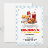 Invitation à l'anniversaire de Chicken Fry (Devant / Derrière)