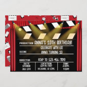 Invitation à l'anniversaire de Clapperboard (Devant / Derrière)