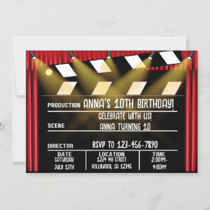 Invitation à l'anniversaire de Clapperboard