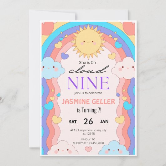 Invitation à l'anniversaire de Cloud 9 (Devant)