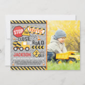 Invitation à l'anniversaire de construction Truck  (Devant)