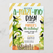 Invitation à l'anniversaire de Corn Maze Boy (Devant / Derrière)