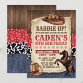 Invitation à l'anniversaire de Cowboy (Devant / Derrière)