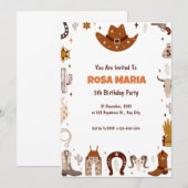 Invitation à l'anniversaire de Cowboy (Devant / Derrière)