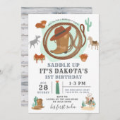 Invitation à l'anniversaire de Cowboy (Devant / Derrière)