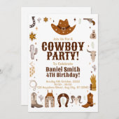 Invitation à l'anniversaire de Cowboy (Devant / Derrière)