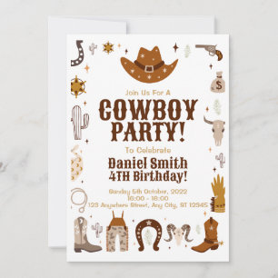 Invitation à l'anniversaire de Cowboy