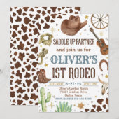 Invitation à l'anniversaire de Cowboy, 1er Rodeo I (Devant / Derrière)