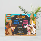 Invitation à l'anniversaire de Cowboy et Cowgirl W (Debout devant)