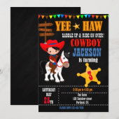 Invitation à l'anniversaire de Cowboy Fête Wild We (Devant / Derrière)