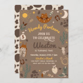 Invitation à l'anniversaire de Cowboy | Invitation (Devant / Derrière)