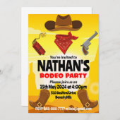 Invitation à l'anniversaire de Cowboy modifiable (Devant / Derrière)