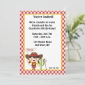 Invitation à l'anniversaire de Cowgirl (Debout devant)