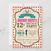 Invitation à l'anniversaire de Cowgirl (Devant)
