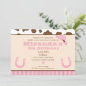 Invitation à l'anniversaire de Cowgirl (Debout devant)