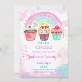 Invitation à l'anniversaire de Cupcake modifiable (Devant)
