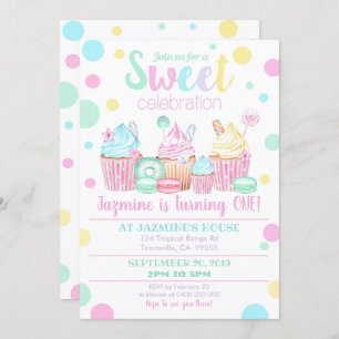 Invitation à l'anniversaire de Cupcake - Sweets In