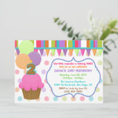 Invitation à l'anniversaire de Cute Cupcake [deux] (Debout devant)