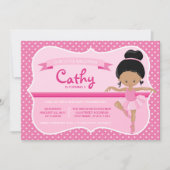 Invitation à l'anniversaire de Dark Pink Ballerina (Devant)