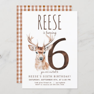 Invitation à l'anniversaire de Deer Sixième
