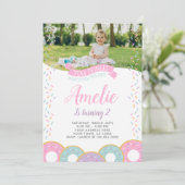 Invitation à l'anniversaire de Donut avec photo (Debout devant)