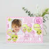 Invitation à l'anniversaire de Duck Ducky jaune ro (Debout devant)