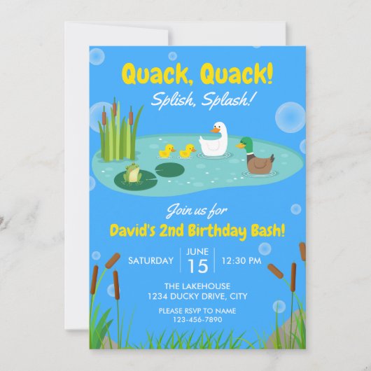Invitation à l'anniversaire de Ducky (Devant)
