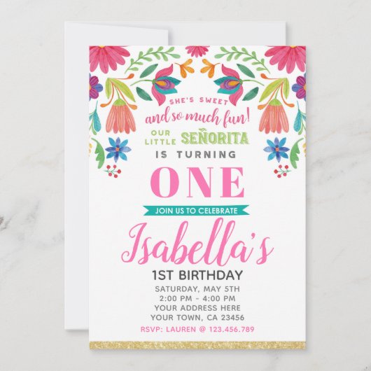 Invitation à l'anniversaire de Fiesta (Devant)