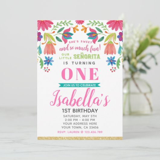 Invitation à l'anniversaire de Fiesta (Debout devant)