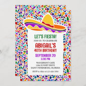 Invitation à l'anniversaire de Fiesta (Devant / Derrière)