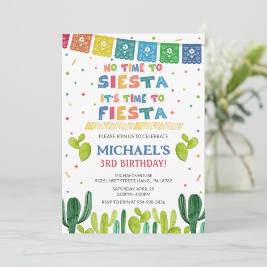 Invitation à l'anniversaire de Fiesta (Debout devant)