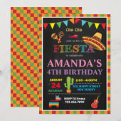 Invitation à l'anniversaire de Fiesta (Devant / Derrière)