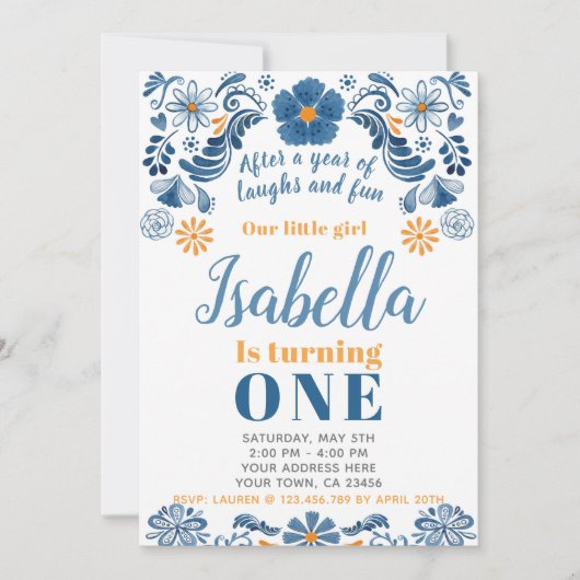 Invitation à l'anniversaire de Fiesta, Invitation  (Devant)