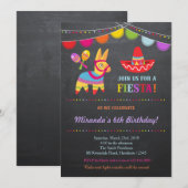 Invitation à l'anniversaire de Fiesta / Invitation (Devant / Derrière)