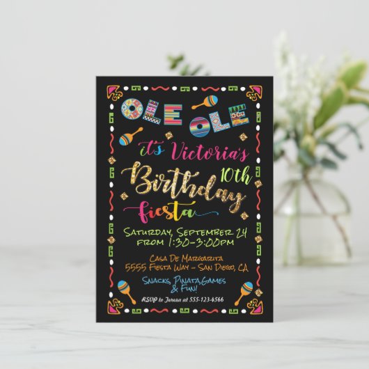Invitation à l'anniversaire de Fiesta Ole Ole (Debout devant)