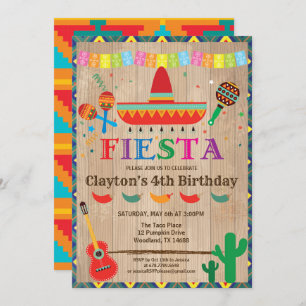 Invitation à l'anniversaire de Fiesta pour garçon