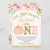 Invitation à l'anniversaire de Floral Fall Little  (Devant / Derrière)